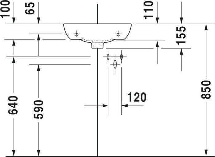 Actual product image Duravit Corner hand-rinse basin ME by Starck m ÜL m HLB 435x380mm 1 tap hole white WG (380 mm, 435 mm)