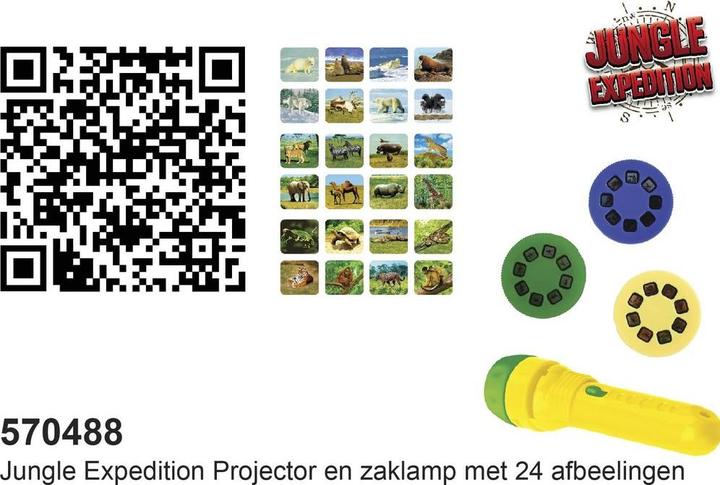 Actual product image Dschungelexpedition Taschenlampenprojektor mit 24 Bildern, 11cm