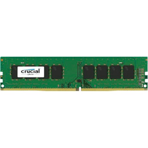 Crucial 8GB Kit DDR4 2400 MT/s 4GBx2 DIMM 288pin SR x8 unbuffer (2 x 4GB, 2400 MHz, DDR4-RAM, U-DIMM), RAM, Grün