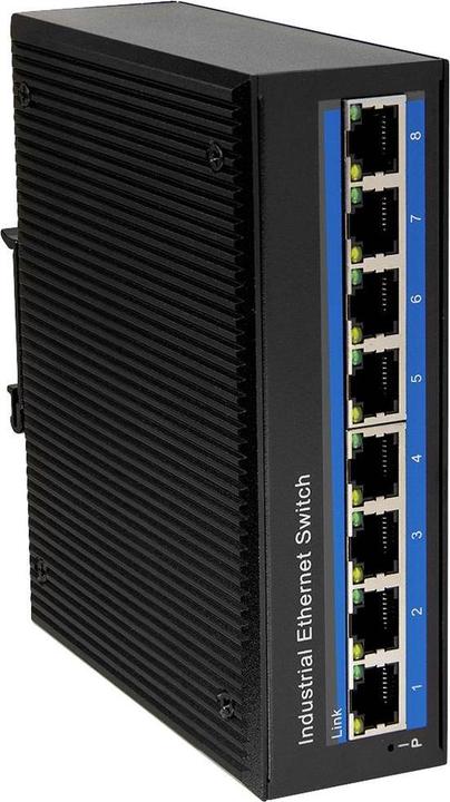 Actual product image LogiLink NS200 Industrial Fast Ethernet Switch 8-Port 10/100 Mbps DIN Rail Mounting (8 Ports)