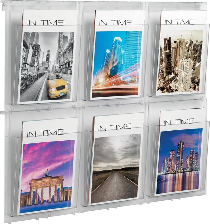 Actual product image Helit Wall display "the placativ", 6 x DIN A4 portrait, crystal clear (210 x 297 mm)
