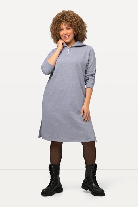 Produktbild Ulla Popken Sweatkleid, Troyerkragen, Reissverschluss, Langarm (46, 48)