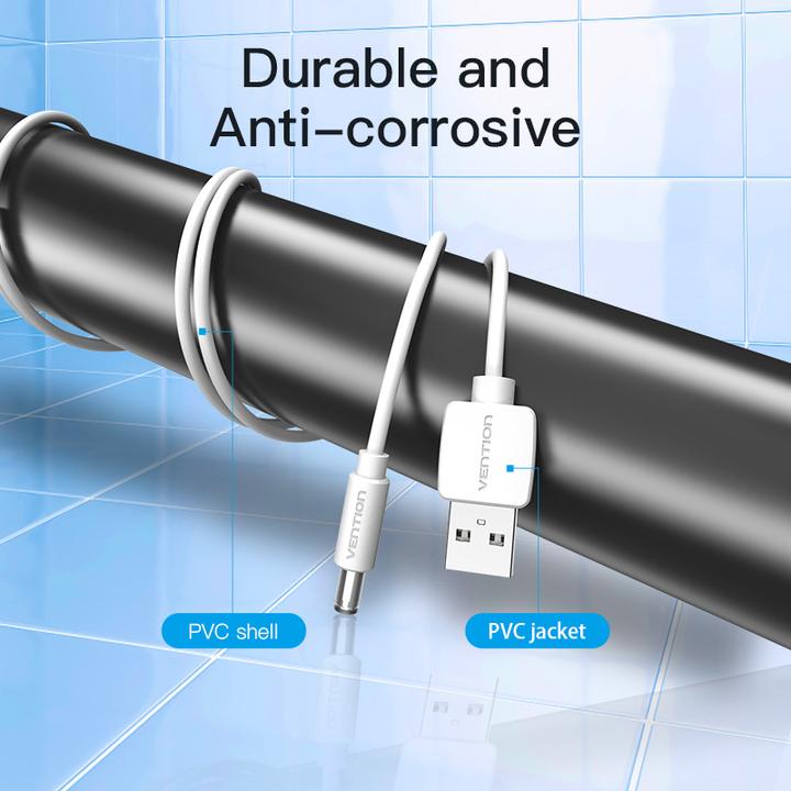 Actual product image Vention USB to DC 5.5mm Power Cable 1m CEYWF (white) (1 m)