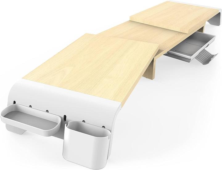 Fenge Dual Monitorständer mit Schubladen und Stauraum