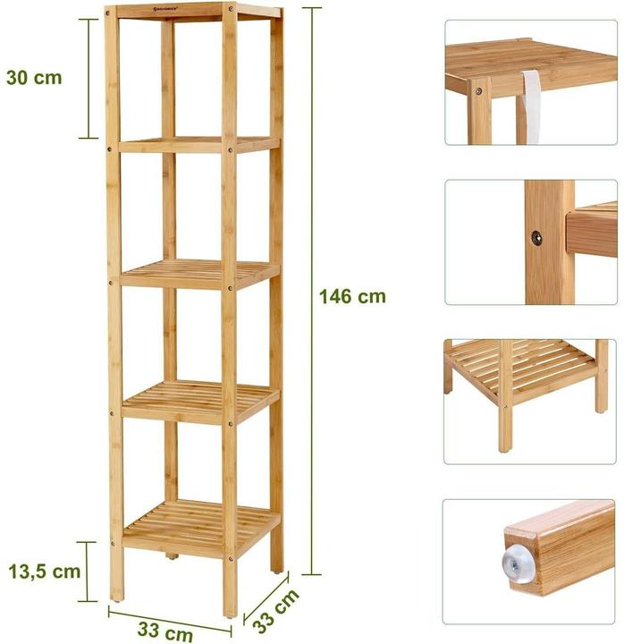Immagine prodotto Songmics Bamboo (33 x 33 x 146 cm)