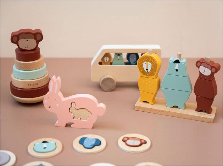 Actual product image Trixie Baby Wood pile puzzle animals