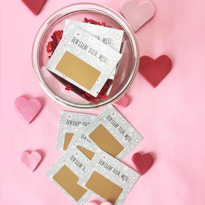 Produktbild Wunderle Rubbel Adventskalender Liebe, 11 x 7.5 cm, Rot