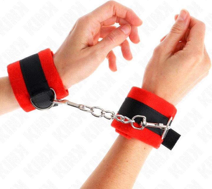 Image du produit Kink Beginner Poignets Fourrure Noir-Rouge 30 X 7 cm