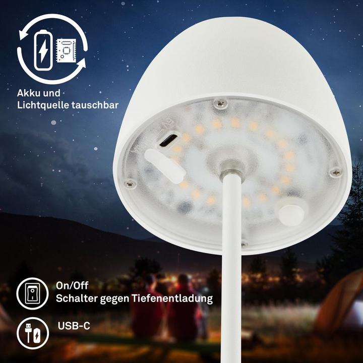Image du produit Briloner Lampe de bureau LED rechargeable - Mini Touch, white (150 lm)