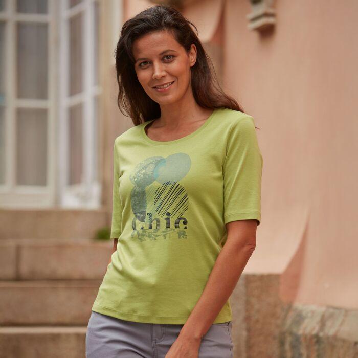 Produktbild Artime Damen Rib T-Shirt, mit Frontprint (XL)