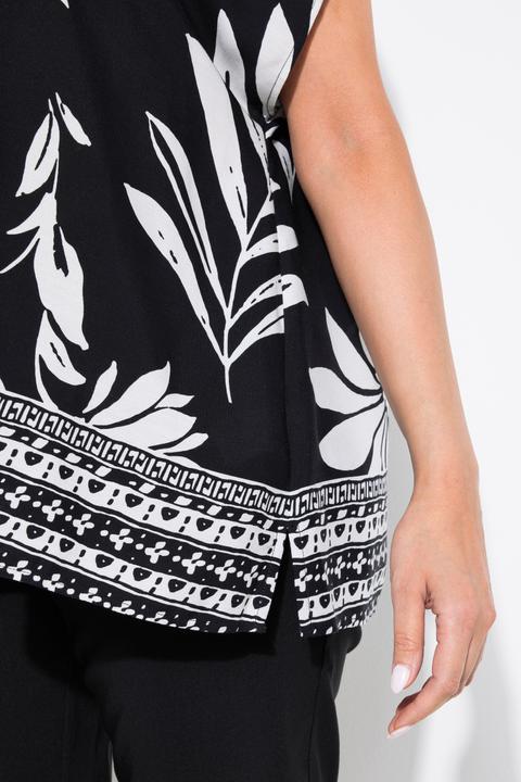 Actual product image Ulla Popken Striped Hem Floral Blouse (42, 44)