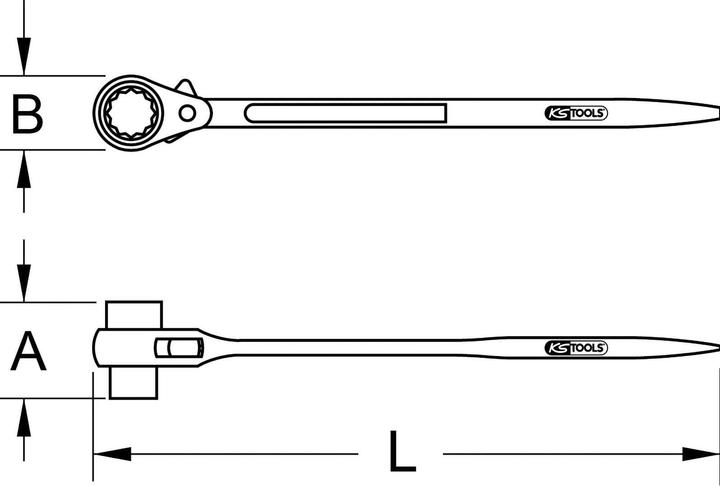Produktbild KS Tools Gerüstbauschlüssel umschaltbar (17 mm)