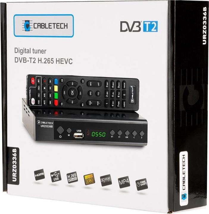 Produktbild Cabletech Tuner DVB-T2 H.265 HEVC (DVB-T, DVB-T2, DVB-S2, DVB-C)