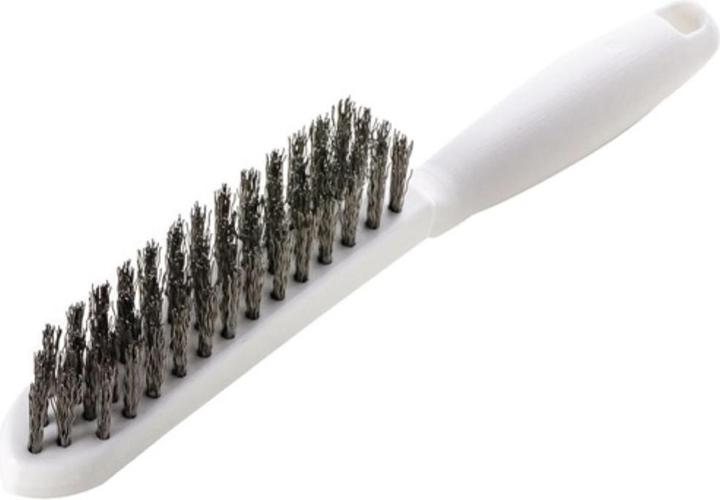 Actual product image Lessmann Wire brush length 285 mm 0.35 mm VA steel wire crimped 4 rows
