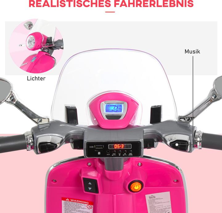 Image du produit Homcom Elektrofahrzeug Kunststoff, Metall Rosa (6 V)
