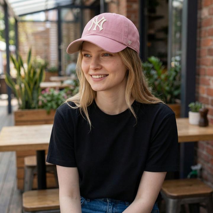 Actual product image 47 Brand Ballpark Cap - Clean Up New York Yankees Mauve Rose