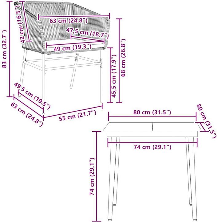Produktbild vidaXL Garten Essgruppe