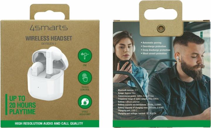 Productafbeelding 4smarts SkyBuds 2 (NC, 5 h, Draadloze)
