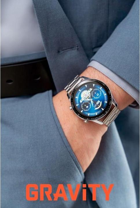 Actual product image Gravity Smartwatch Srebrny Bransoleta + Pasek GT10-6 (46 mm)