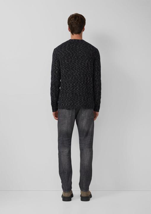 Produktbild S.Oliver Strickpullover Melierter Strickpullover mit Rippstruktur (L)