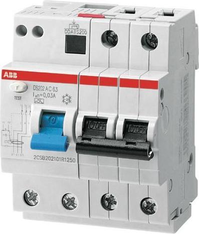 Produktbild ABB RCBO DS202 M FI/LS-Schalter 63A, 2-polig, Empf