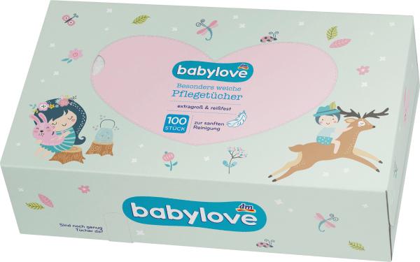 Image du produit dm babylove Lingettes de soin pour bébé sèches 3 couches (100 pièce(s))