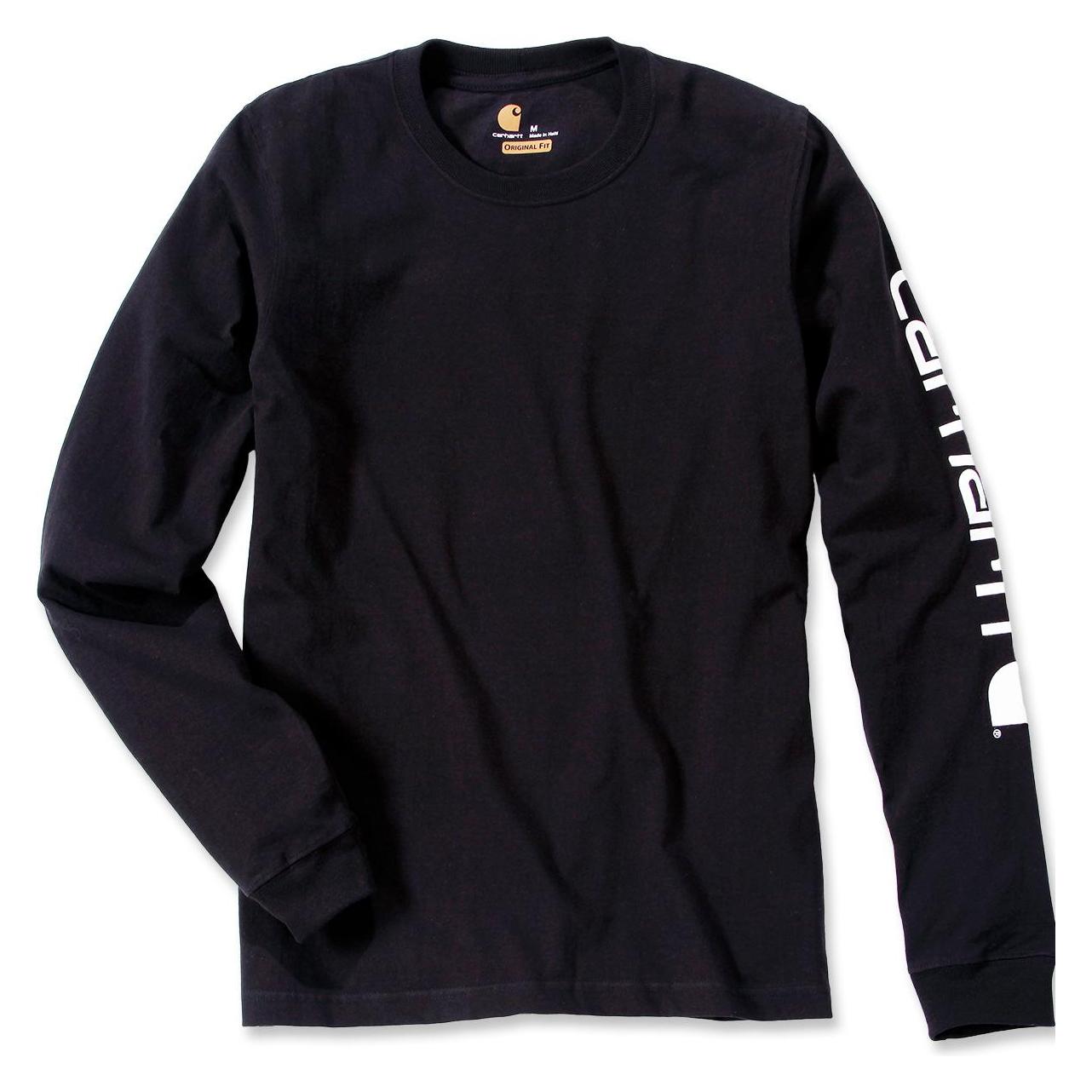 Carhartt, Mannen, Sportief Shirt, Mouw Logo L/S (L), Zwart, L