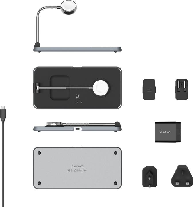 Actual product image Adam Elements OMNIA Q3 | 3-in-1 Wireless Charging Station | black