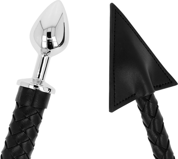 Ohmama Fetish Devil Tail Leather & Metal Butt Plug 7 cm