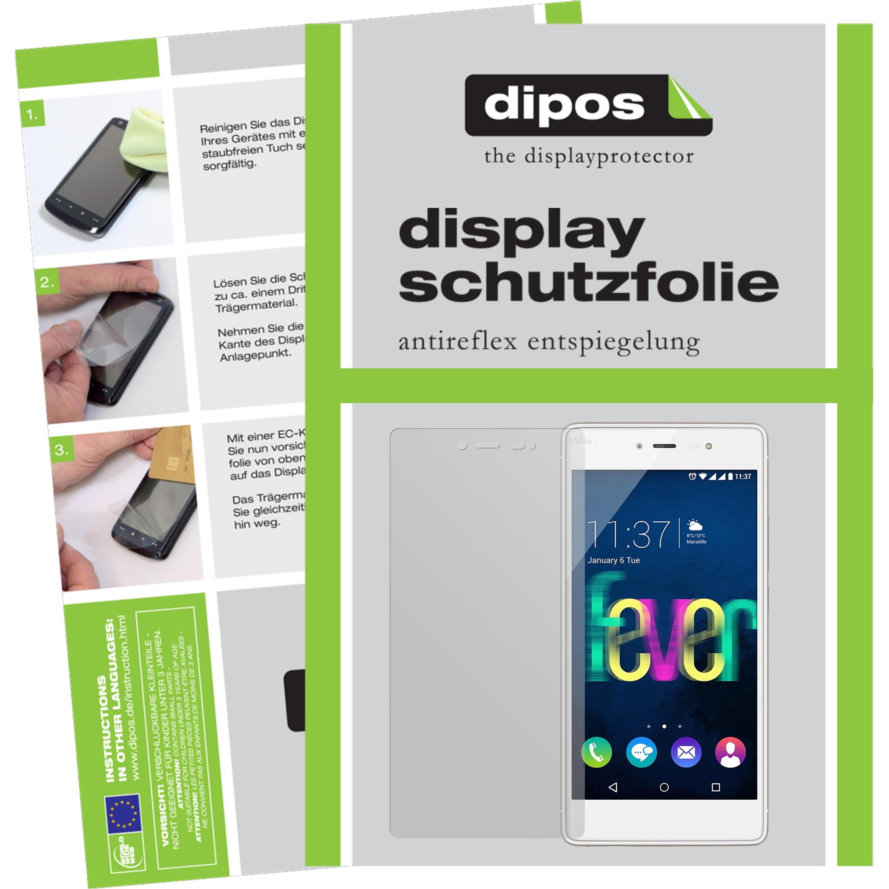 Dipos Displayschutzfolie Antireflex (2 Stück, Wiko Fever 4G), Smartphone Schutzfolie, Transparent