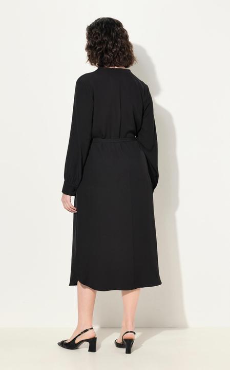 Produktbild Ulla Popken Midikleid, V-Ausschnitt, Bindegürtel, Langarm, Taschen (54)