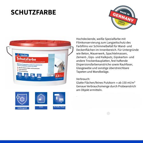 Produktbild Baufan Schutzfarbe 2,5l (Weiss, 2.50 l)