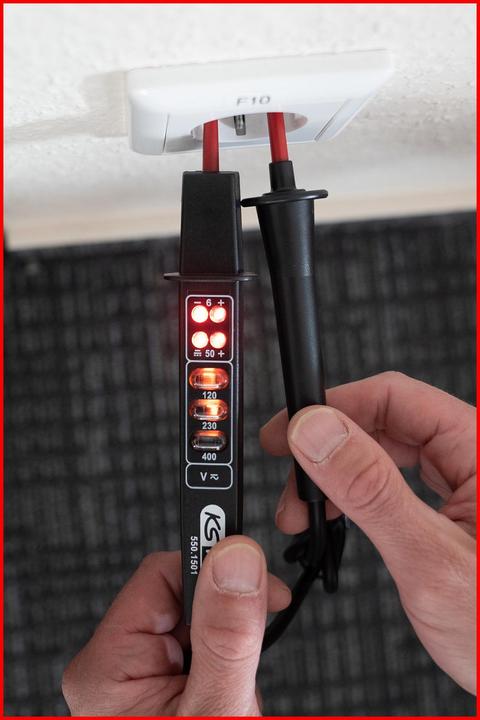 Actual product image KS Tools Polarity and tension tester with protective insulation 6-400 V (CAT II 1000V)