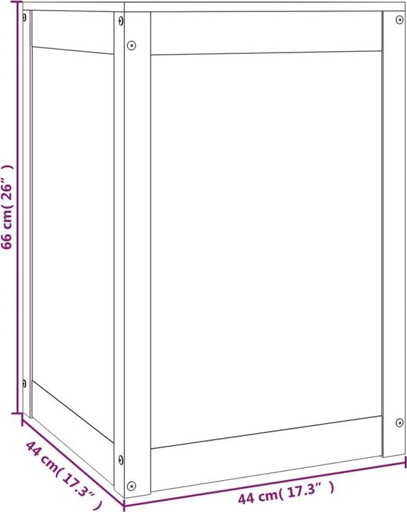 Actual product image vidaXL Wäschetruhe Schwarz 88,5x44x66 cm Massivholz Kiefer,Farbe