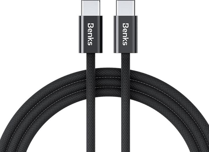 Produktbild Benks D46 geflochtenes Typ-C zu Typ-C Schnellladekabel 1m - Schwarz (1 m, USB 3.0, 60 W)