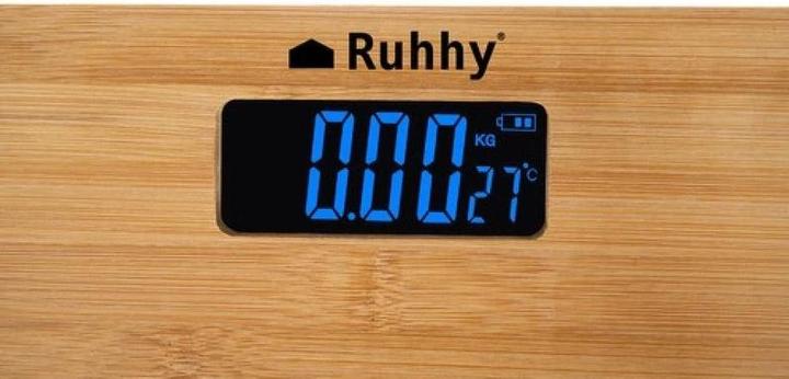 Produktbild Ruhhy Digitale BAMBUS PERSONENWAAGE Design Waage bis 180kg (180 kg)