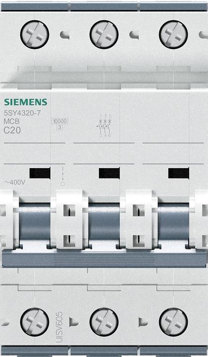 Produktbild Siemens Sicherungsautomat 3-polig 20A Typ C (20 A)