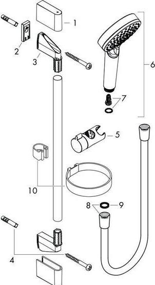 Actual product image hansgrohe HG Shower set CROMETTA VARIO Bsta Unica'Croma 650mm m Casetta we/chr