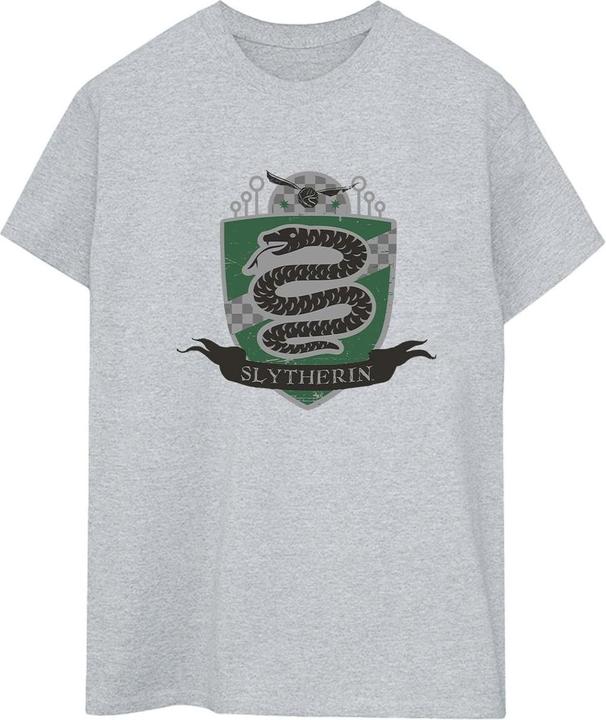 Actual product image Womens/Ladies Slytherin Chest Badge Cotton Boyfriend T-Shirt (S)