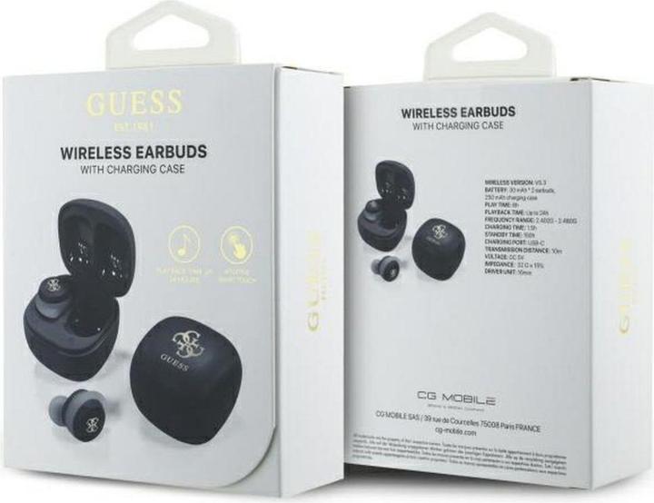 Produktbild Guess 4G Logo Mini TWS Kabellose Kopfhörer Bluetooth Headset - Schwarz (ANC, 24 h, Kabellos)