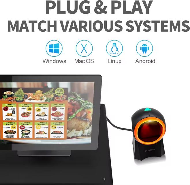 Actual product image PhoneLook Plug & Play EAN + QR codes & Datamatrix barcode scanner (1D/2D) with USB-A cable