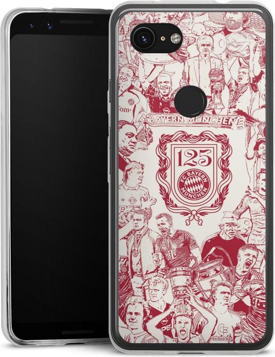 Produktbild DeinDesign Slim Case für Google Pixel 3a Silikon Hülle Ultra Dünn Handyhülle FCB 125 Jahre FC Bayern München (Google Pixel 3a)