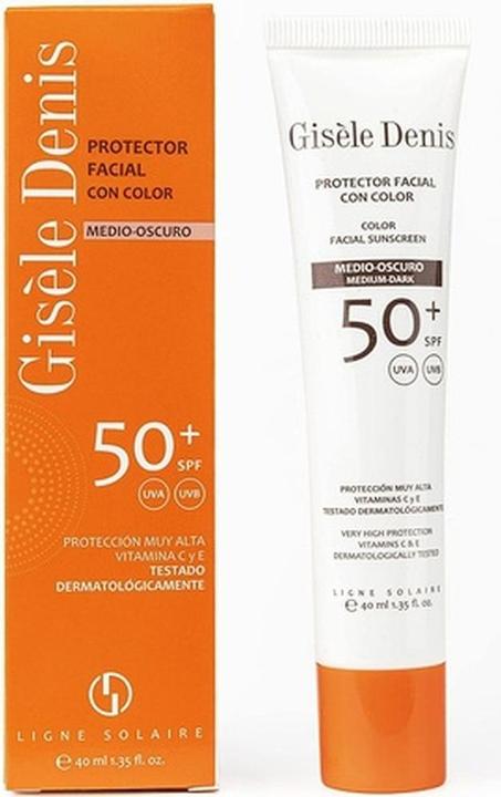 Actual product image Gisele Denis Gisèle Denis Colour Facial Sunscreen Spf50+ Medium/Dark 40ml (Sun cream face, SPF 50+, 40 ml, 150 g)