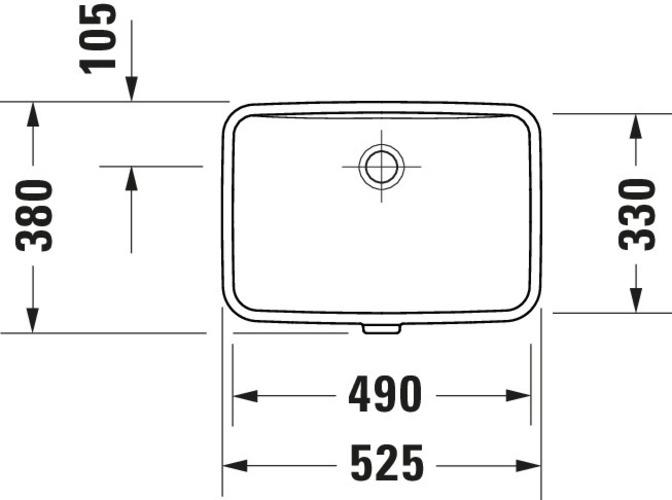 Actual product image Duravit No.1 built-in washbasin, without tap hole, with overflow, 525x380mm, polished underside, whi (380 mm, 525 mm)