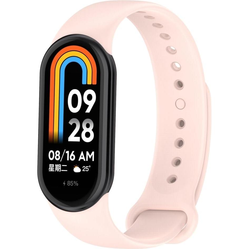Screenguard Xiaomi Smart Band 8 Silicone Strap Ersatzarmband (Silikon), Uhrenarmband, Rosa
