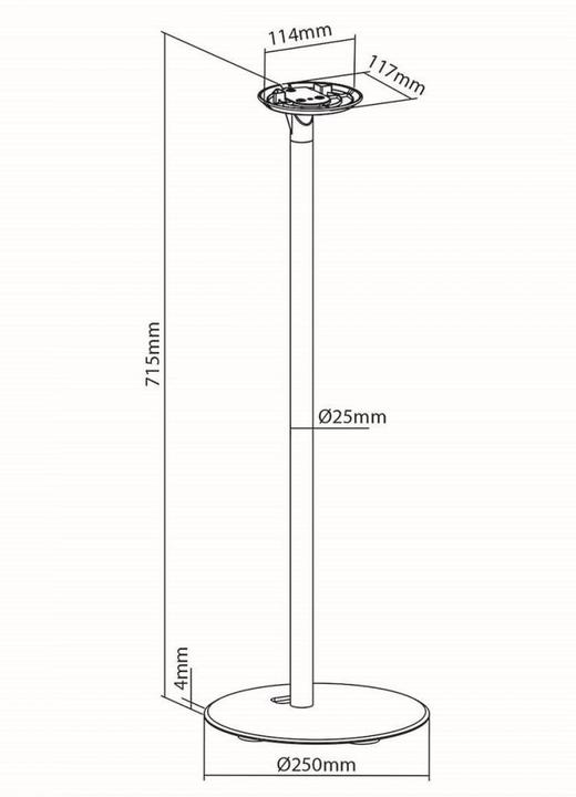 Produktbild Nedis Lautsprecherhalterung | Kompatibel mit: Sonos® Era100 | Ständer | 3 kg | Fest | ABS / Metall | Weiss (1 Stk., Ständer, Nicht beweglich)