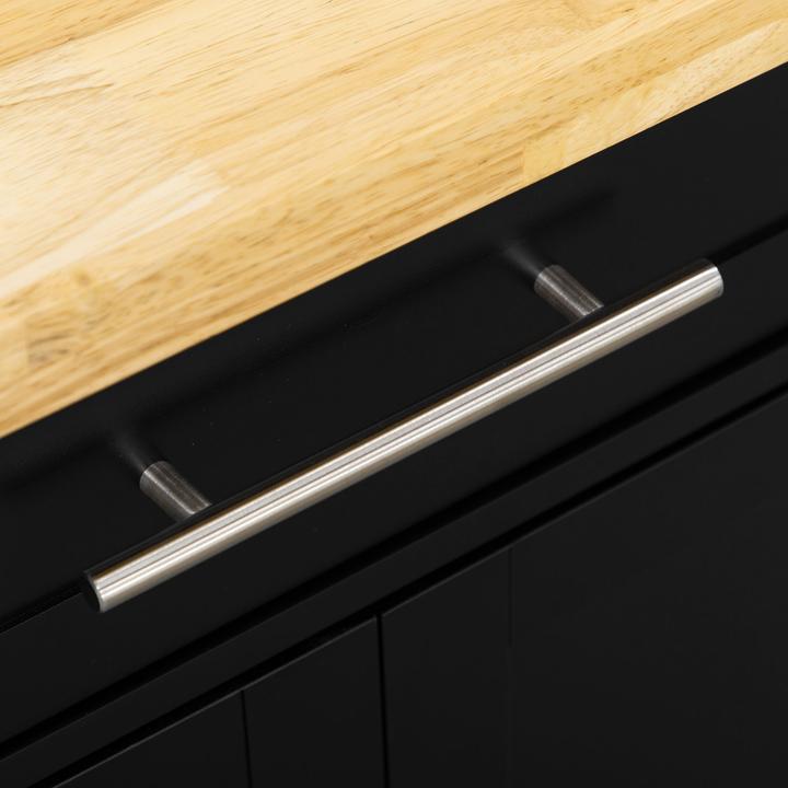 Image du produit Homcom Küchenwagen Gummiholz, MDF Schwarz