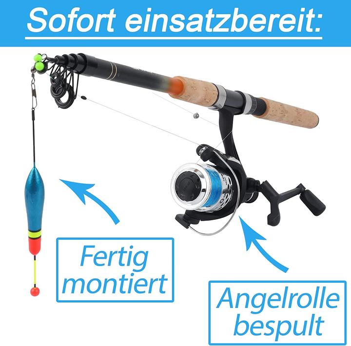 Image du produit Q-Tac Ensemble de pêche à la truite 210 cm (Télescope, Kit de pêche, 210 cm)