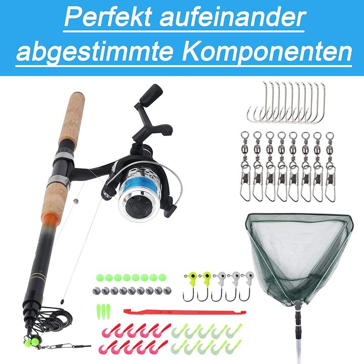 Image du produit Q-Tac Ensemble de pêche à la truite 210 cm (Télescope, Kit de pêche, 210 cm)