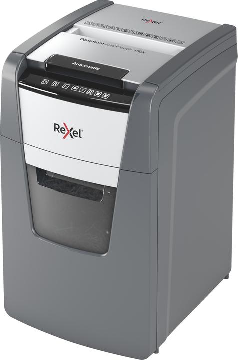 Productafbeelding Rexel Hakselaar Optimum AutoFeed+ 150X Deelsnede 4 x 28 mm 44 l Aantal vellen (max.): 150 Sic. (Gesneden deeltjes)